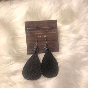 DONATED🚫 Leather Teardrop Earrings